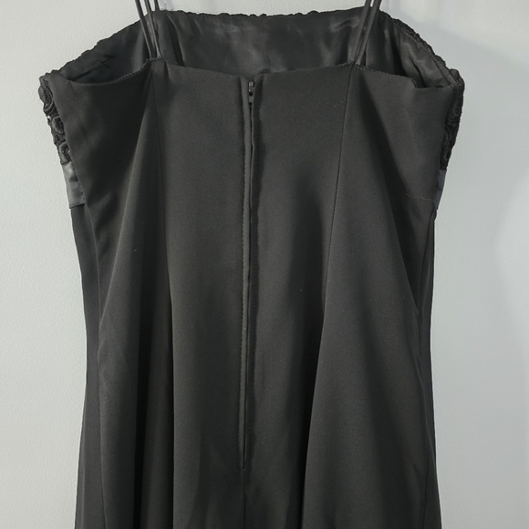 Aspeed Black Embroidered Chiffon Evening A-line Gown Size 4 - Picture 4 of 5